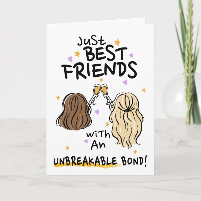 "Just Best Friends" hälsningskort Inbjudan (Framsida)