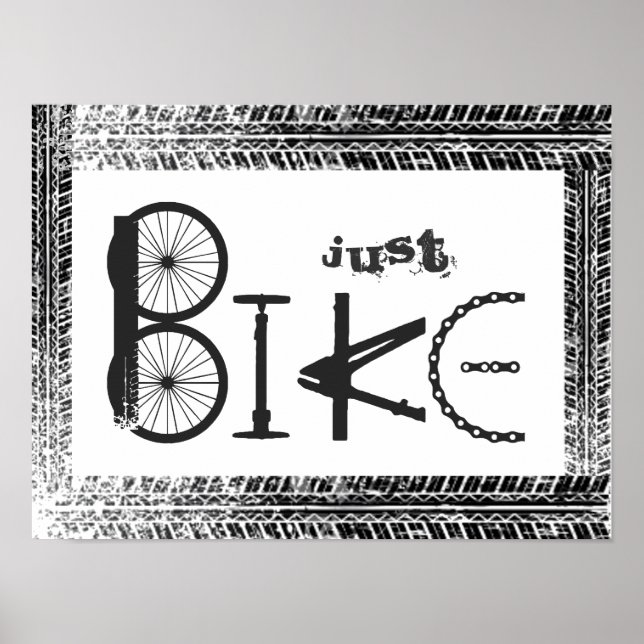 "Just Bike" Graffiti från Bike Parts & Däck Tracks Poster (Framsidan)