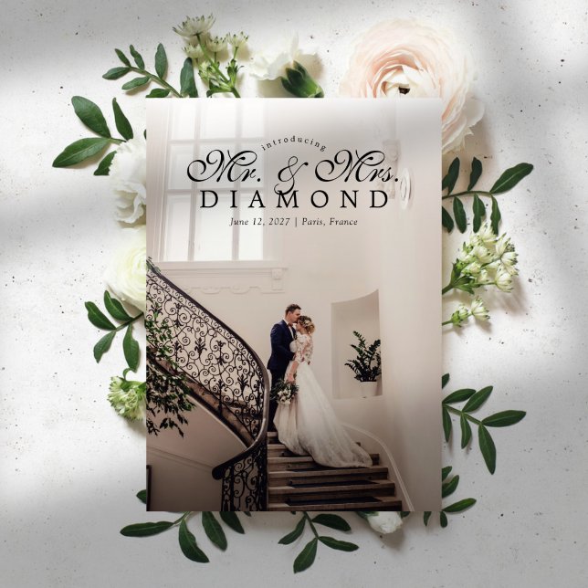 Just Börjat Elopement Bröllopsfoto Annonsering Meddelande (Skapare uppladdad)