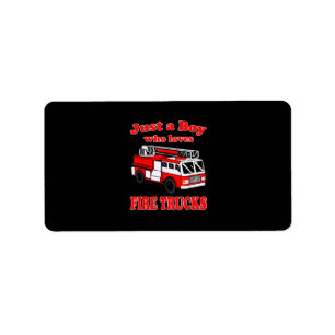 Just Boy WHO Kärlek Firetruck & Småbarn Firefighte Adressetikett