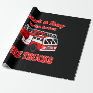 Just Boy WHO Kärlek Firetruck & Småbarn Firefighte Presentpapper