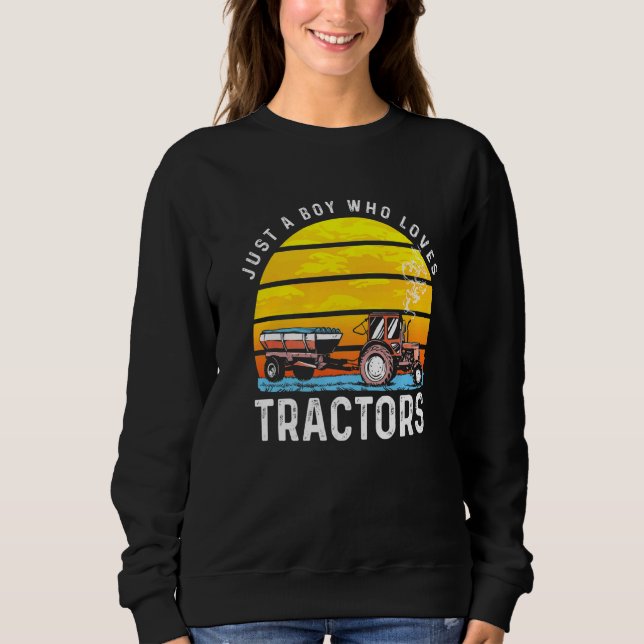 Just Boy WHO Kärlek Tractor Retro Farmer T Shirt (Framsida)