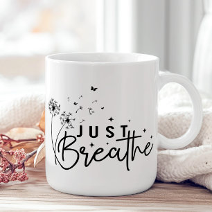 "Just Breathe" Dandelion Butterfly Kaffemugg