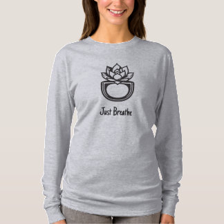Just Breathe Minimalist Succulent Lotus Graphic |  T Shirt