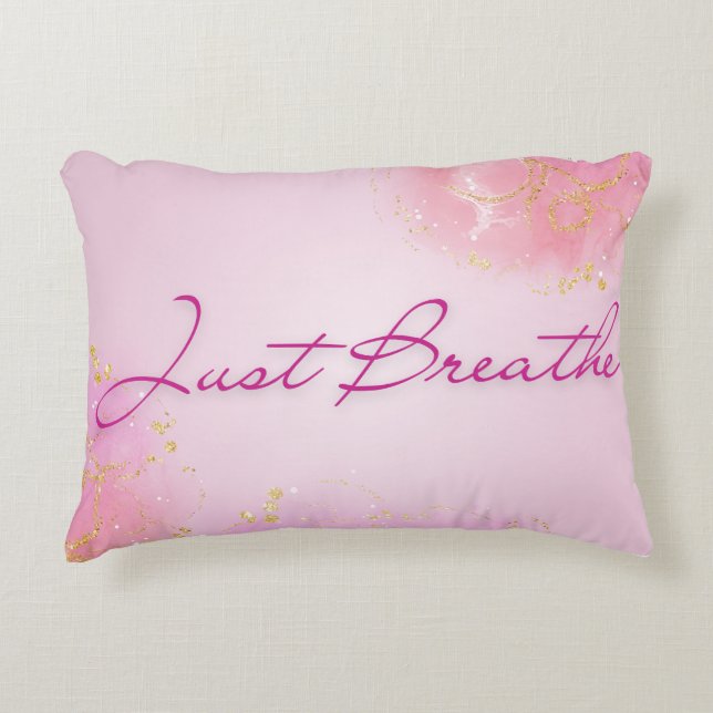 Just Breathe - Pink Serenity Gift Prydnadskudde (Framsidan)