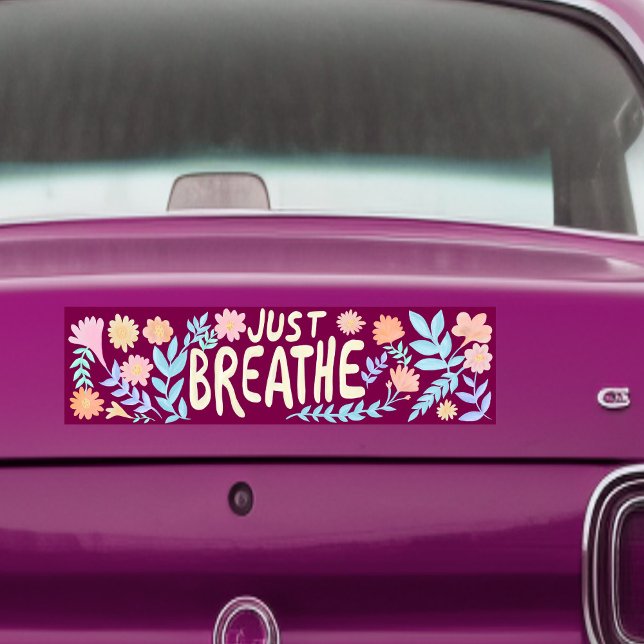 JUST BREATHE Söt Blommigt Botanical Bildekal (JUST BREATHE Pretty Floral Botanical Bumper Sticker
)