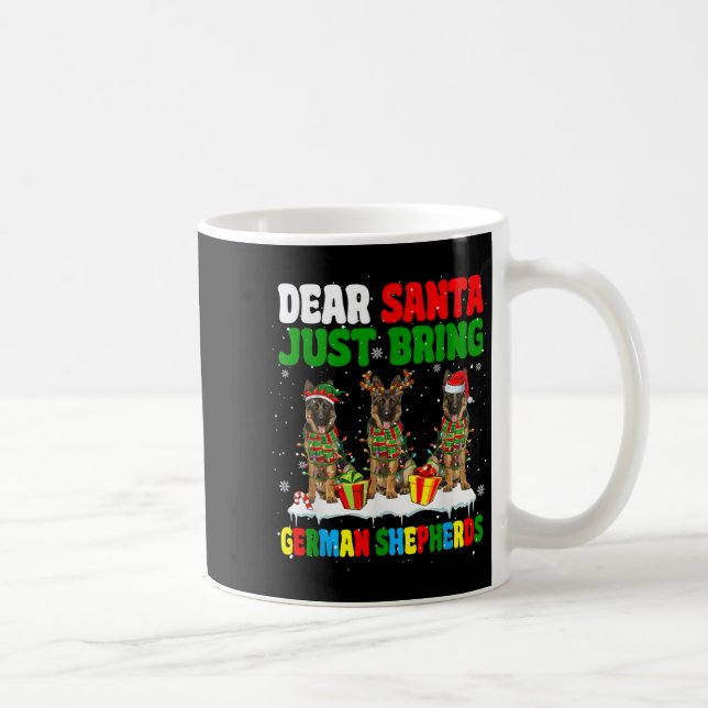 Just Bring German Shepherds Xmas Three Santa Reind Kaffemugg (Höger)