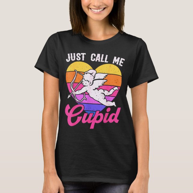 Just Call Me Cud Valentine Cute Arrow Heart Couple T Shirt (Framsida)