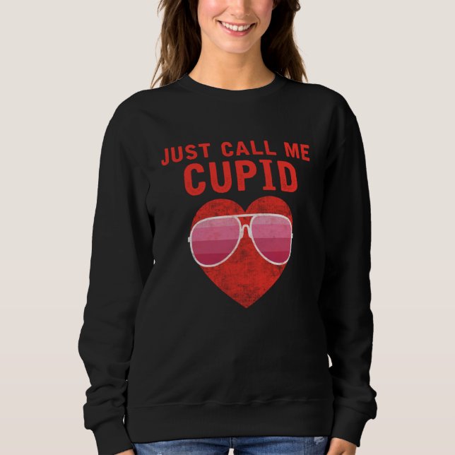 Just Call Me Cupid Valentine's Day Couple Cute  2 T Shirt (Framsida)