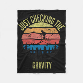 Just Checking The Gravity Funny Mountain Biking Sp Fleecefilt