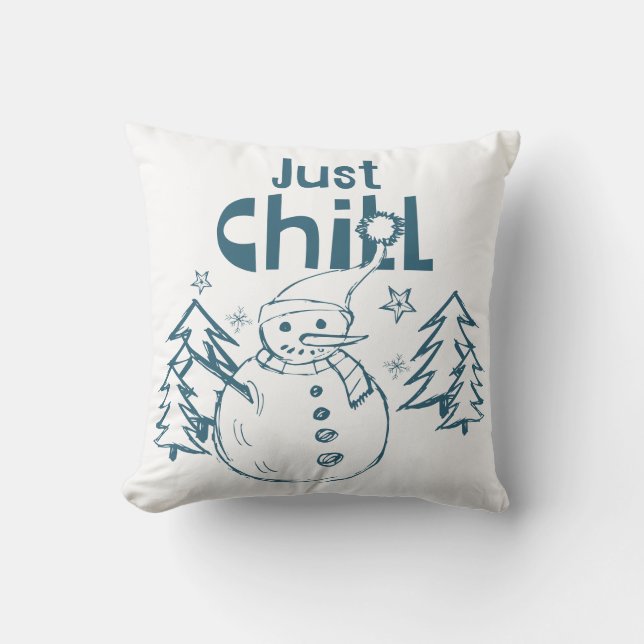 Just Chill Playful Christmas Kudde (Framsida)