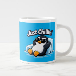 JUST CHILLING PINGUIN Throw Pillow Jumbo Mugg
