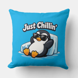 JUST CHILLING PINGUIN Throw Pillow Kudde