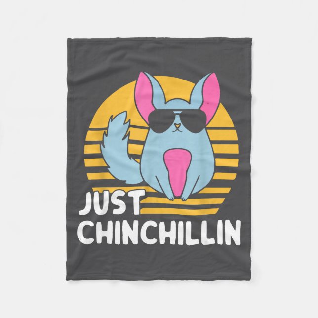 Just Chinchillin Pet Lover Animal Vintage  Fleecefilt (Framsidan)