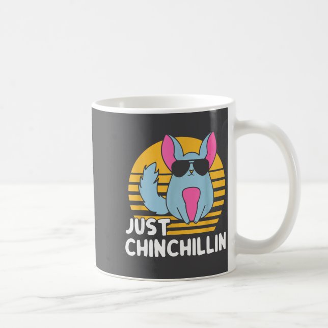 Just Chinchillin Pet Lover Animal Vintage  Kaffemugg (Höger)