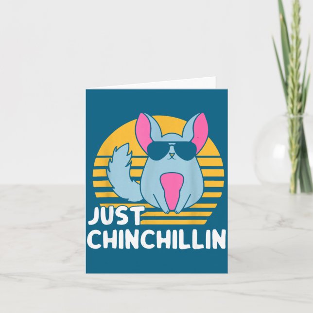 Just Chinchillin Pet Lover Animal Vintage  Kort (Framsida)