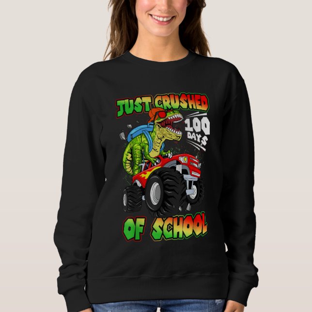 Just Crushed 100 Days of School Dinosaur Rex Monst T Shirt (Framsida)