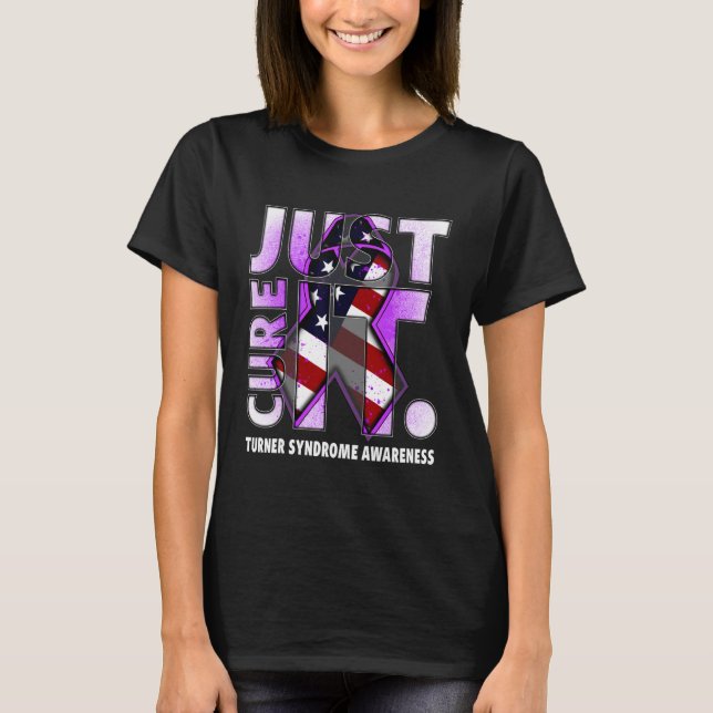 Just Cure It Turner Syndrome Awareness American Fl T Shirt (Framsida)
