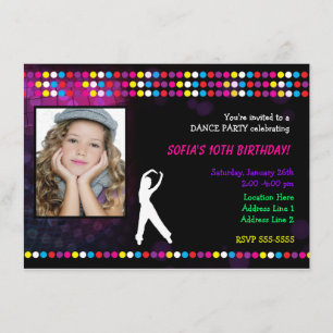 Just Dance Party Disco Boll Photo Party-inbjudan Inbjudningar