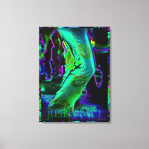 Just Dance Psychedelic Färg Wrapped Canvas
