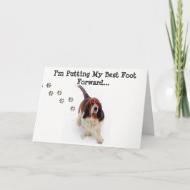 "Just därför"-kort med basset Hound & "Tass avtryc Kort