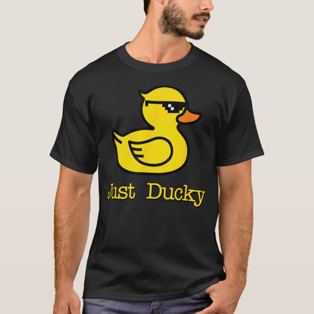 Just Ducky Cool Rubber Yellow Duck Childish Graphi T Shirt (Framsida)