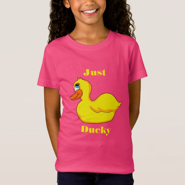Just Ducky Gult Anka Girls T-Shirt (Framsida)
