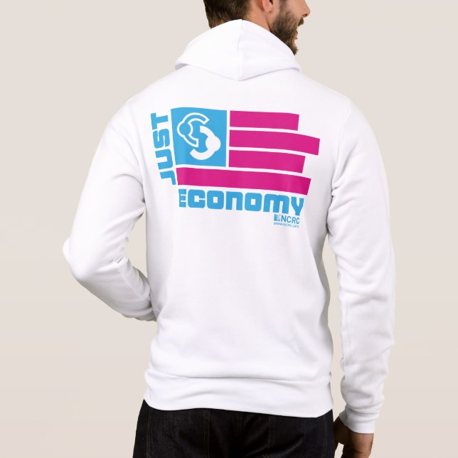 Just Economy zipper front hoodie T Shirt (Baksida)