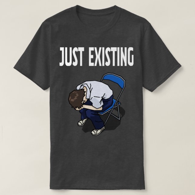 Just Existing Mood Black T-Shirt (Design framsida)