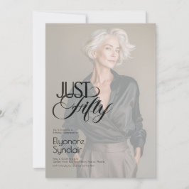 Just Fifty Photo 50th Birthday Party Inbjudningar