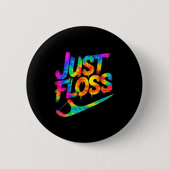 Just Floss Funny Dental Oral Hygienist Rdh Dentist Knapp (Framsida)