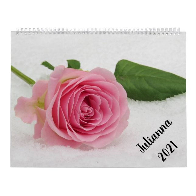 Just Flowers Personlig Namn & Year Calendar Kalender (Omslag)