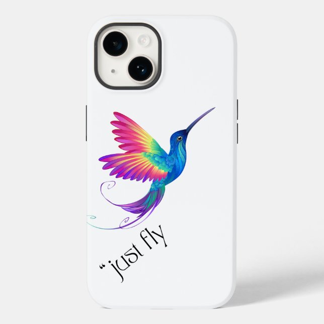 Just Fly - Vibrant Rainbow Hummingbird Art for Fre (Baksida)