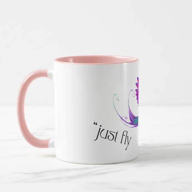 Just Fly - Vibrant Rainbow Hummingbird Art for Fre Mugg (Vänster)
