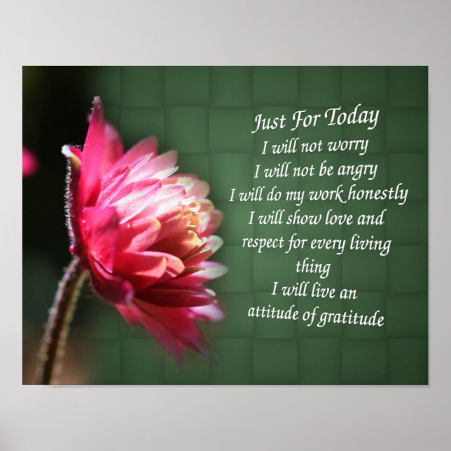 Just för dagens inspirerande Prayer-Blommigt Poster (Framsidan)