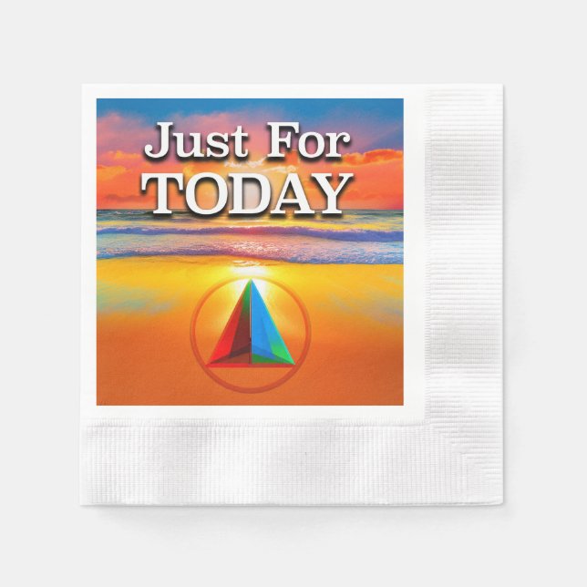 Just For Today Recovery Slogan Sunrise Pappersservett (Framsidan)