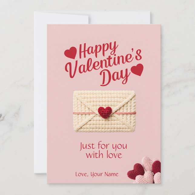 Just for You Valentine’s Day Card – Romantic Pink  Julkort (Framsida)