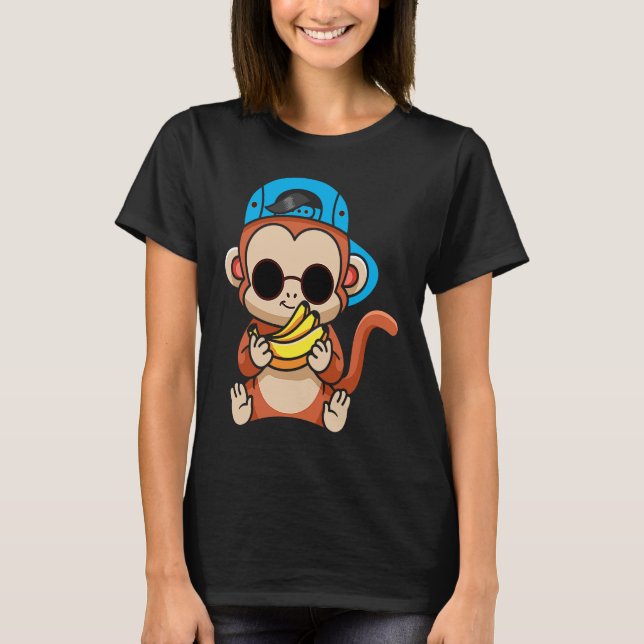 Just Freaking Love Monkeys And Bananas Sunglasses  T Shirt (Framsida)