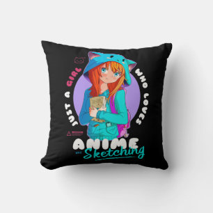 Just Girl Kärlek Anime Sketching Ramen Manga Otaku Kudde