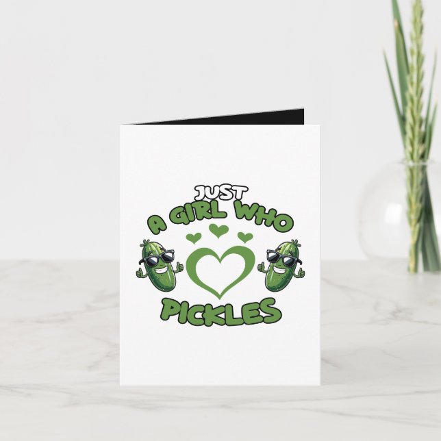 Just girl loves pickles customizable kort (Framsida)