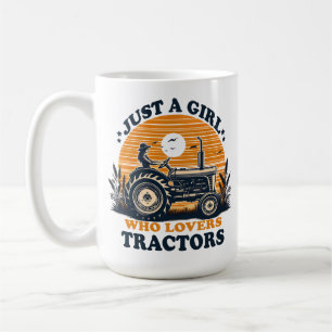 Just Girl som Kärlek Tractor Tractor Älskare Vinta Kaffemugg