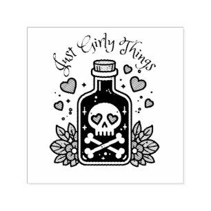 Just Girly sak Poison Flaska Funny Halloween Självfärgande Stämpel