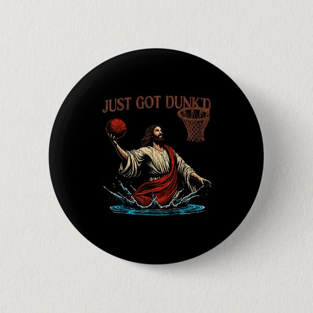 Just Got Dunked Funny Baptism Jesus Christian Bask Knapp (Framsida)
