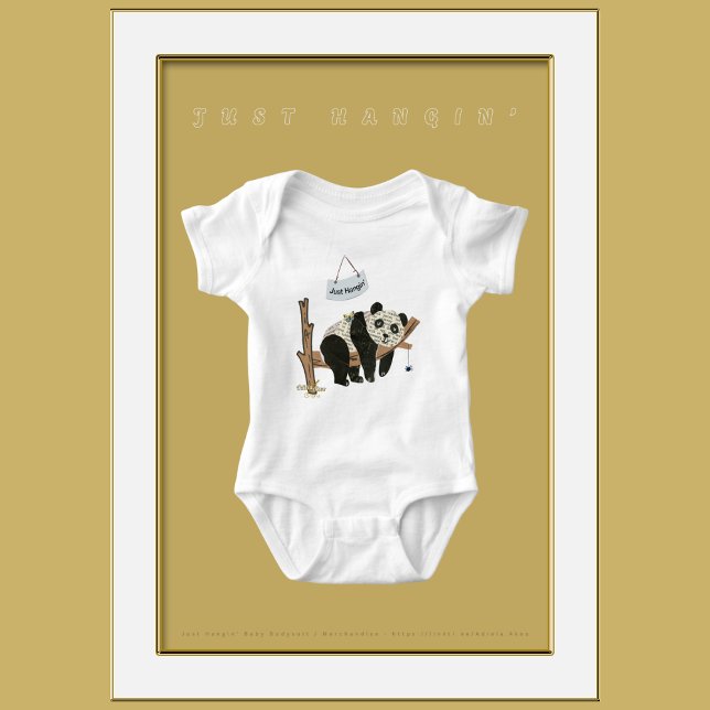 Just Hangin'Baby Bodykostym av Adiela Akoo T Shirt (Just Hangin' Baby Bodysuit by Poet Adiela Akoo. Great gift combo with bib, blanket, tote & pacifier!)