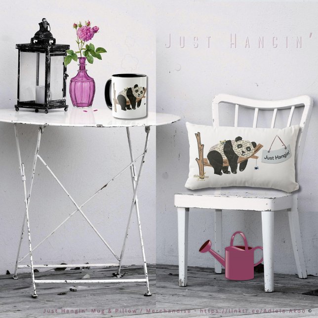 Just Hangin'Dekorativ kudde av Adiela Akoo (Just Hangin' Mug & Pillow designd by Poet Adiela Akoo. Shop my collection/store 4 more fab finds now)