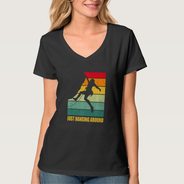 Just Hanging Around Graphic Bouldering Boulder Cli T Shirt (Framsida)