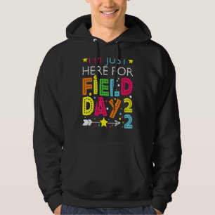 Just här för Fält Day 2022 Lärare Kids Sommar Hoodie