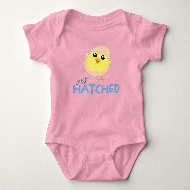 Just Hatched Cute Chick Flicka Bodykostym T Shirt (Framsida)