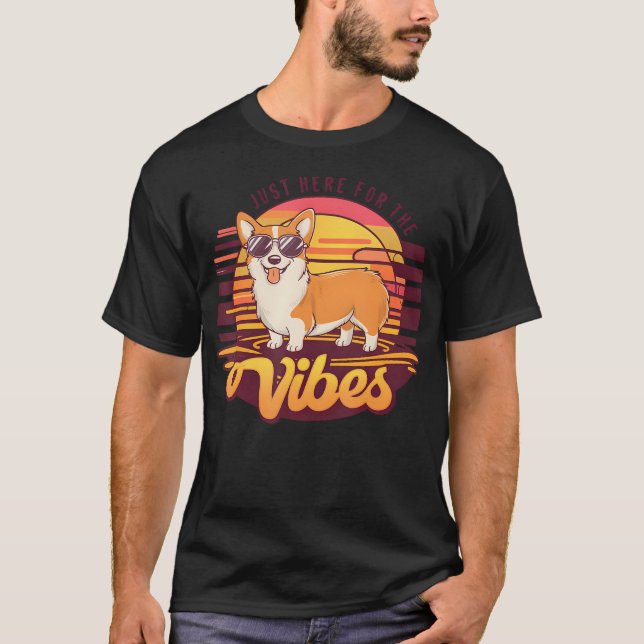 Just Here For The Vibes Dog Glaceses Summer Cool S T Shirt (Framsida)