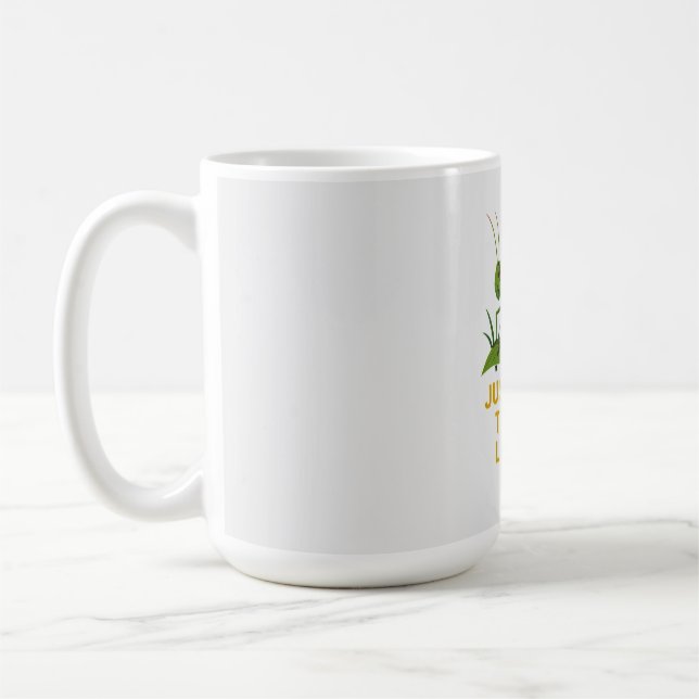 "Just Hoppin" Funny Grashopper Art" Kaffemugg (Vänster)